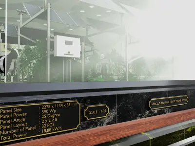 Agricultural Solar Energy Tracker System Table 2x2x8 Diorama 3D model