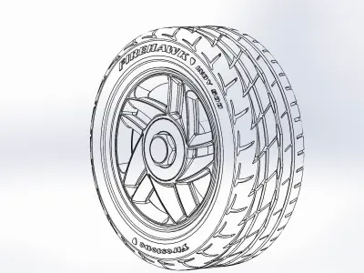 Wheels for scale model of Camaro Z28 1993 3D print model