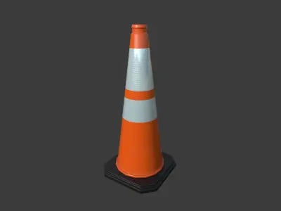 Traffic Cone 2  Low-poly 3D model