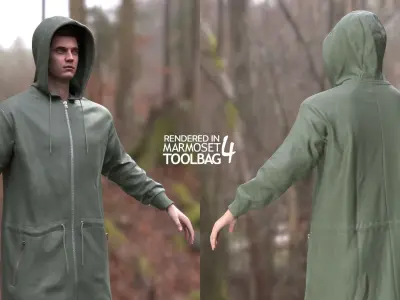 Man - Autumn Outfit 3 - Modular - Rigged Low-poly 3D model