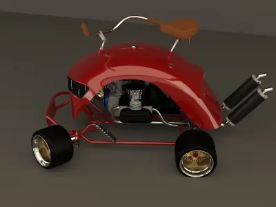 gokart tricycle Low-poly 3D model