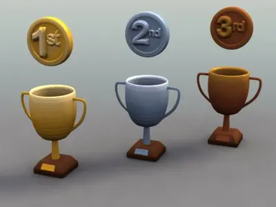 Sports Trophies Low-poly 3D model