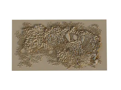 Modern decorative wall panel for cnc  01 3D model