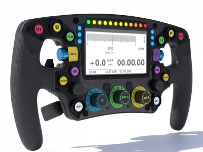 Racing Car Steering Wheel Low-poly 3D model