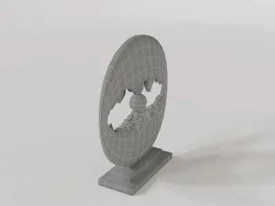 Interior decoration circular art sculpture Low-poly 3D model