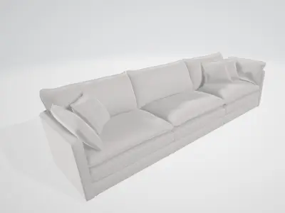 Wide Sectional Sofa for Living Room 3D model
