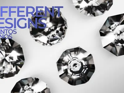 Diamonds Pack Low-poly 3D model