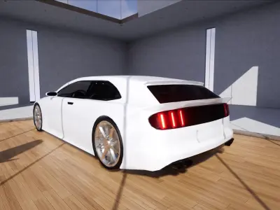 Generic Mid Size 2 Door Shooting Break Low-poly 3D model