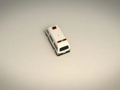 Low Poly Police Van 06 Low-poly 3D model