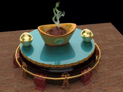 chinese gold ingot  3D model