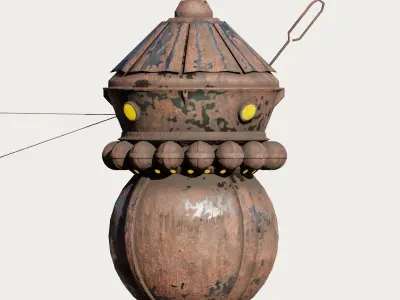 Metall house Low-poly 3D model