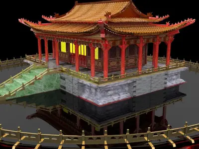 Chinese ancient house 3D model 32