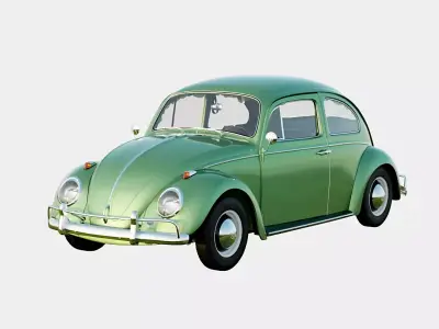 Volkswagen Beetle 1966 Euro Spec Low-poly 3D model