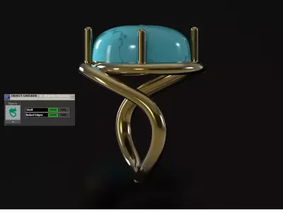 Turquoise Tourmaline Dynamic Solitaire Ring gr0173 3D print model