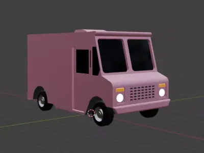 ice cream truck Low-poly 3D model