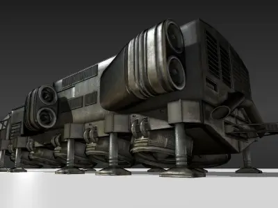 Futuristic Freighter Free low-poly 3D model