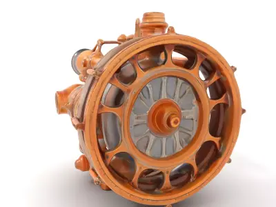 Steampunk Engine Model Pack with Intricate Detailing Low-poly 3D model V1