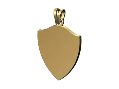 Simple shield memory pendant with bail  3D print model