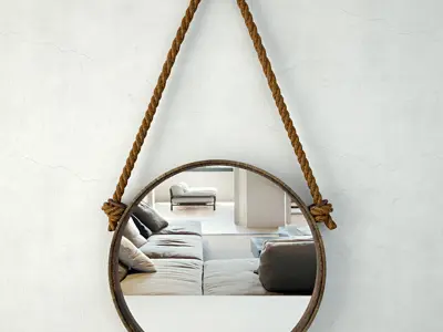 Round Rope Mirror 3D model