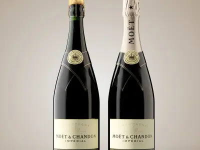 10 Fully Textured Wine  Bottles 3D model