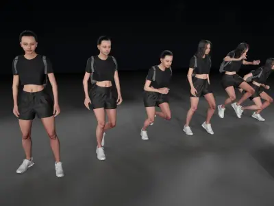 Woman - Summer Outfit 6 - Modular - Rigged Low-poly 3D model