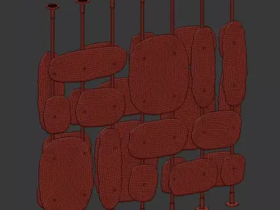 Frosted glass partition 3D model