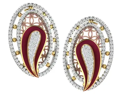Women Flower Drop Earring 3dm STL OBJ FBX Renders Details 3D print model purchase