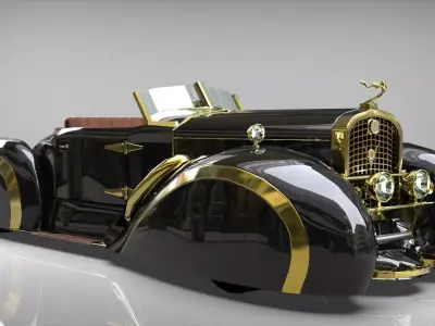 Cadillac V16 Speedster 1930 Concept lowpoly model Low-poly 3D model