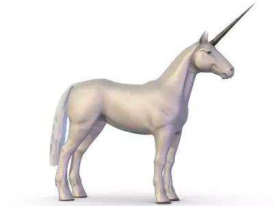 High Poly the Mythical Creature Unicorn Low-poly 3D model
