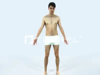 Prime I Beach Animated Rigged Sports Man Low-poly 3D model