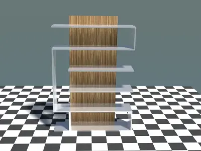 Decorative Bookshelf Free low-poly 3D model