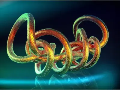 Knot orange spiral ring Free 3D model