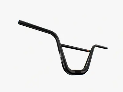 BMX handlebar in black Low-poly 3D model