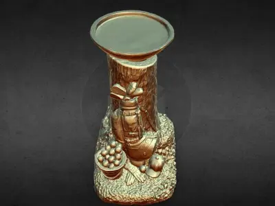 Golf themed collection plate decoration large candle holder 3D print model