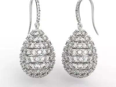Diamond drop earrings 3D print model