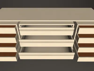 Modular Drawers Low-poly 3D model