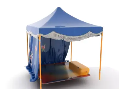 Floral Blue Canopy model pack Low-poly 3D model