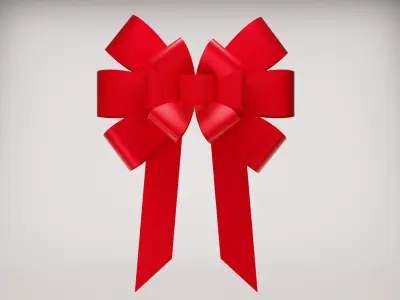 ribbon set christmas bow 3D model