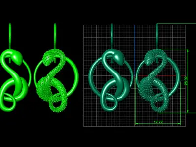 viper luxury earrings 3D print model