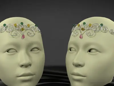 Ferronnier mannequin head with crown 3D model