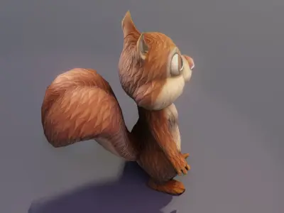 Cartoon Squirrel 3D Model Low-poly 3D model