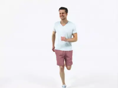 Virtue 02G Running Jogging Football Sports Man Low-poly 3D model