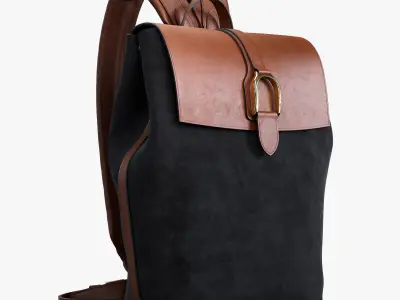 Ralph Lauren Welington Calf-Suede Backpack Navy 3D model