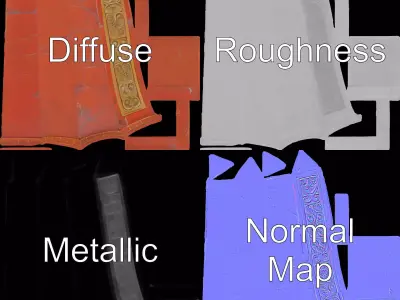 Ornate Red Obelisk model pack Low-poly 3D model