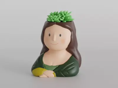 Monalisa Inspired Succulent Planter 3D print model