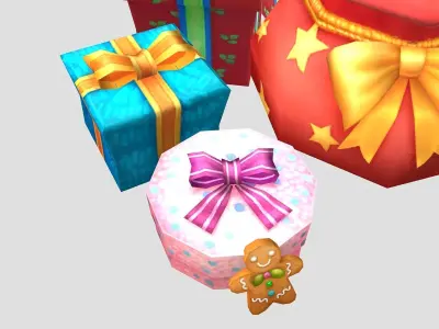 gift present Christmas holiday decoration package celebration  Low-poly 3D model