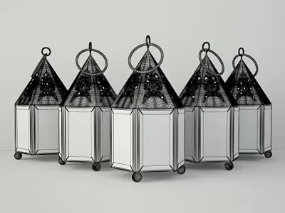 Mini Hurricane Candle Lanterns 3D model