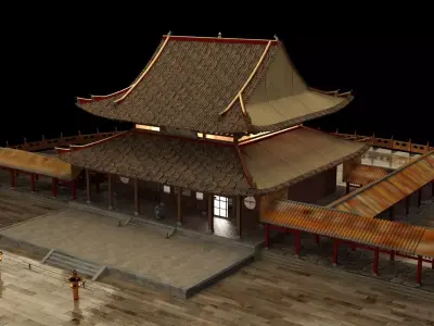 Chinese ancient house 3D model 36