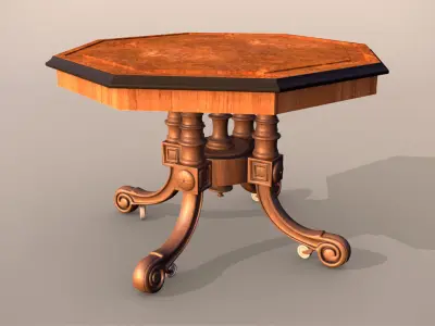 Victorian Antique Table Low-poly 3D model