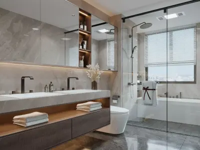 modern bathroom interior scenes 30 3D model